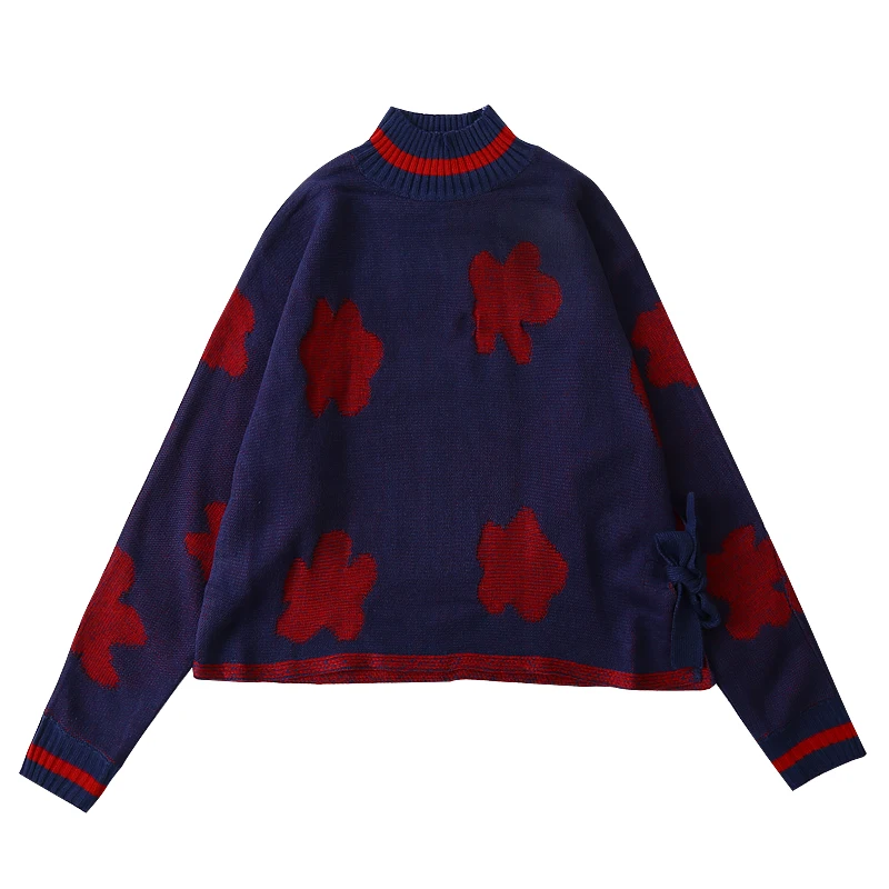 Autumn Original Design Flower Women Pullovers Sweaters Split Lace Up Ladies Loose Knitwear Pullover Jumpers Top Winter Knitwear
Autumn Original Design Flower Women Pullovers Sweaters Split Lace Up Ladies Loose Knitwear Pullover Jumpers Top Winter Knitwear