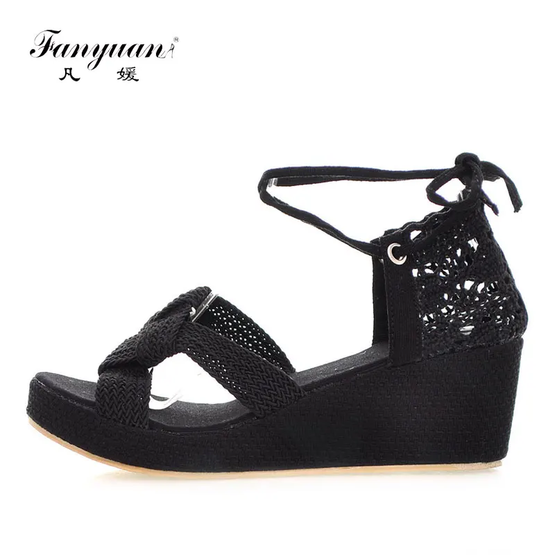 Fanyuan Wedges Sandals Women High Heels Cross-tied Bohemian Shoes Woman Sandals Summer Holiday Casual Lace Up Sandals Womens
Fanyuan Wedges Sandals Women High Heels Cross-tied Bohemian Shoes Woman Sandals Summer Holiday Casual Lace Up Sandals Womens