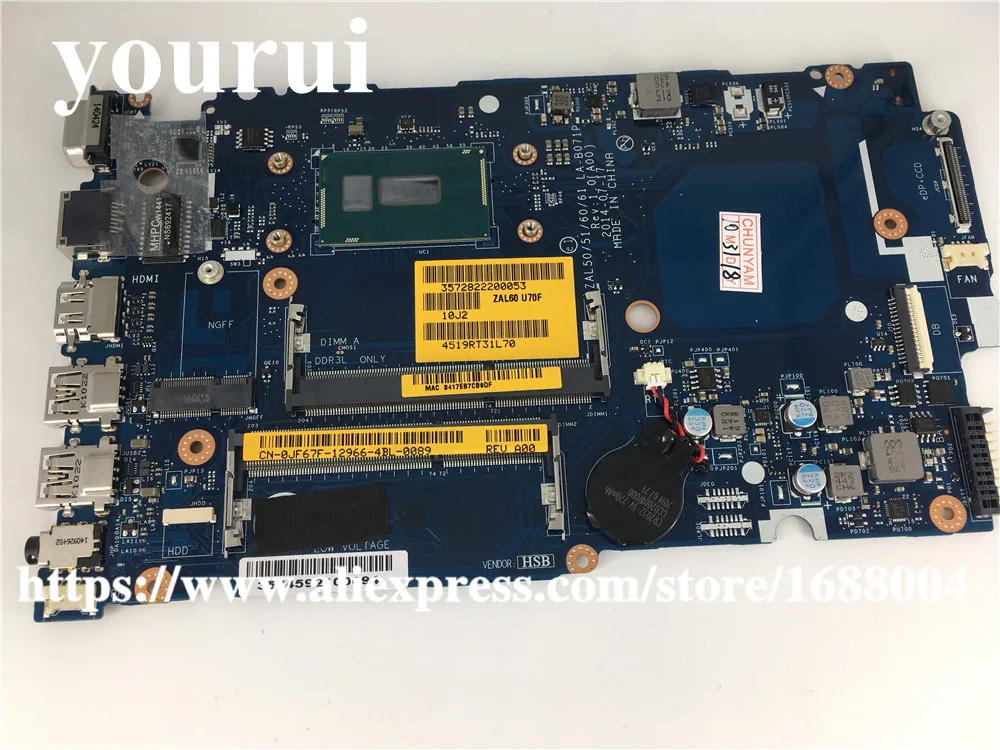 Laptop Motherboard With I5 5300U SR23X CPU For DELL Latitude 3450 3550 LA-B071P 0JF67F CN-0JF67F JF67F
Laptop Motherboard With I5 5300U SR23X CPU For DELL Latitude 3450 3550 LA-B071P 0JF67F CN-0JF67F JF67F