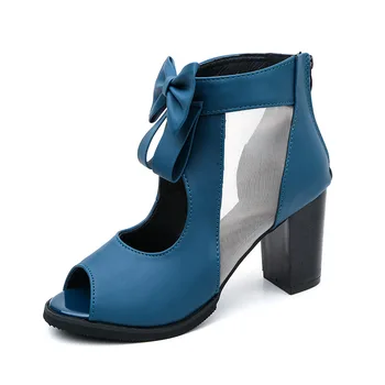 2018 new high heels fish mouth thick with women's shoes bow thick high-heeled net yarn wild single shoes female.
2018 new high heels fish mouth thick with women's shoes bow thick high-heeled net yarn wild single shoes female.
