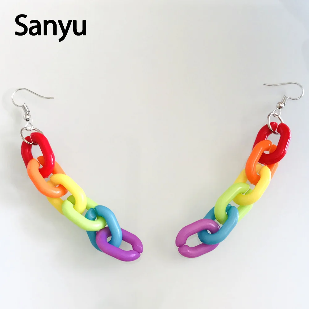 Exaggerated Cool Colorful Long Tassel Rainbow Acrylic Drop Earrings for Female Fashion Creative Personalized Dangle Earrings
Exaggerated Cool Colorful Long Tassel Rainbow Acrylic Drop Earrings for Female Fashion Creative Personalized Dangle Earrings