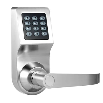 

Electronic Keyless Keypad Door Coded Lock Unlocked by Password + RF Card + Remote Control + Mechanical Key Home Security