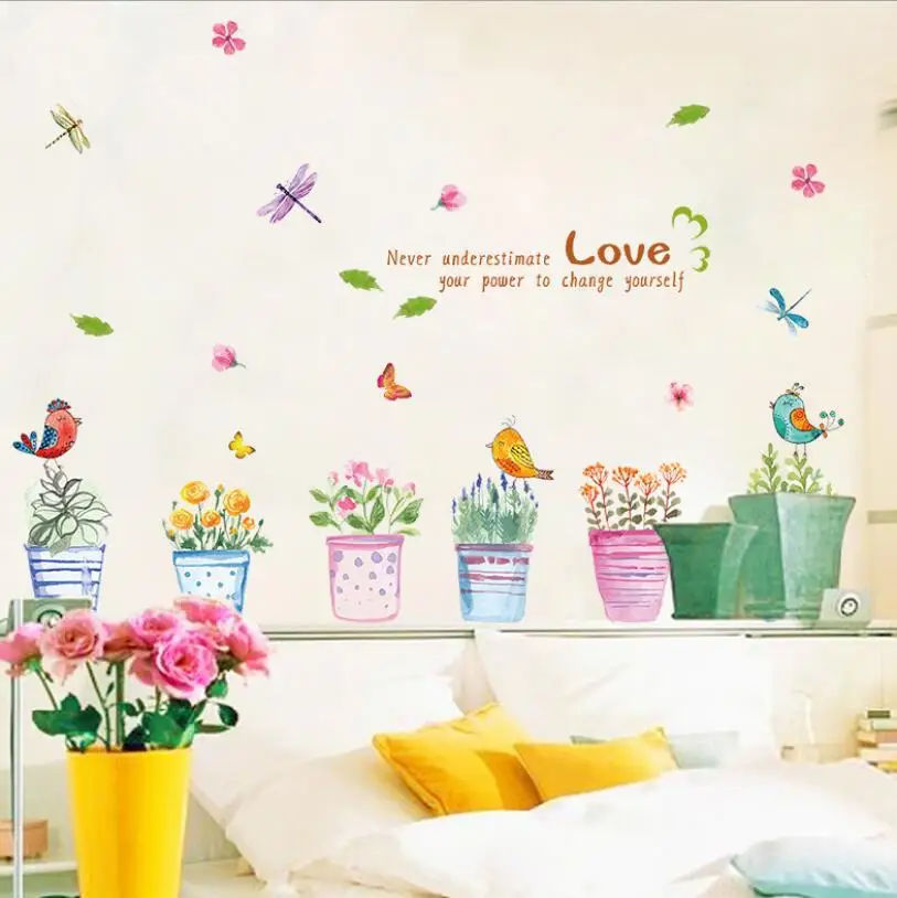 Modern Lovely Plants Bonsai Potted Flower Wall Stickers Decorative Sticker Home Decor Kitchen Window Living Room Decoration
Modern Lovely Plants Bonsai Potted Flower Wall Stickers Decorative Sticker Home Decor Kitchen Window Living Room Decoration