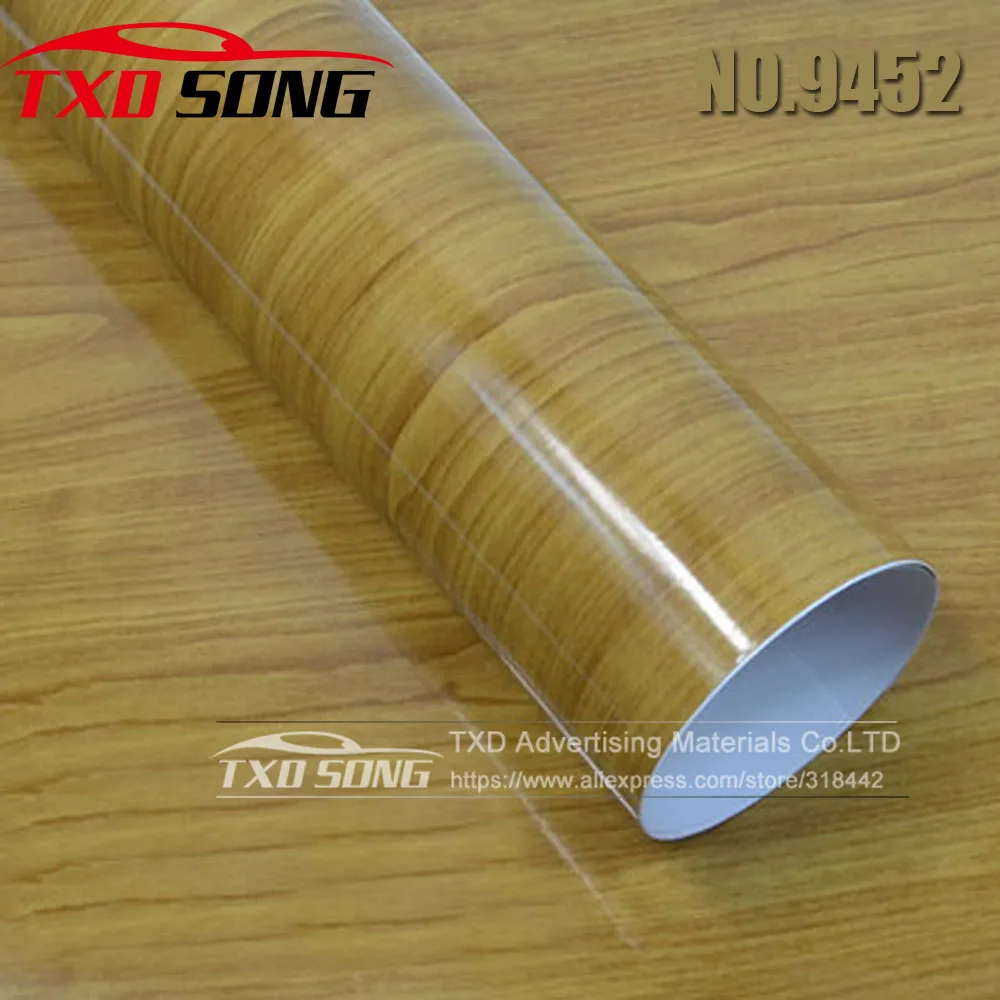 2019 New Arrival Glossy WOOD PVC VINYL FILM GLOSSY GRAIN STICKER FOR CAR INTERIOR DECORATION 10/20/30/40/50/60x152CM/LOT | Автомобили и