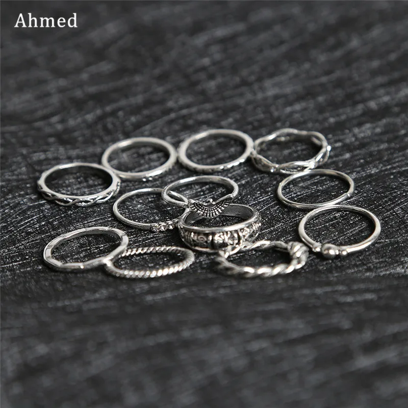 Ahmed 12 pc/set Charm Gold Silver Midi Finger Rings Set for Women Vintage Boho Knuckle Party Rings Jewelry Gift Girl Wholesale
Ahmed 12 pc/set Charm Gold Silver Midi Finger Rings Set for Women Vintage Boho Knuckle Party Rings Jewelry Gift Girl Wholesale