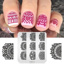 KADS nouveau mode élégant motif de fleurs Art des ongles pochoirs Image acier inoxydable vernis à ongles plaques d'impression ongles manucure outils(China)