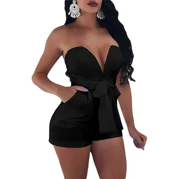 Sexy Summer Strapless Playsuit Women Off the Shoulder Bow Beach Petite Jumpsuit Shorts Nightclub Party Romper Shorts with Sashes
Sexy Summer Strapless Playsuit Women Off the Shoulder Bow Beach Petite Jumpsuit Shorts Nightclub Party Romper Shorts with Sashes