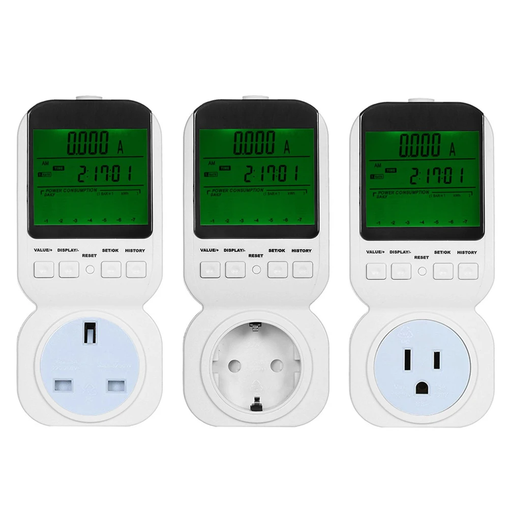 Digital Power Meter Energy Meter Volt Voltage Wattmeter Power Analyzer Electronic Power Meter Measuring Outlet Socket EU/US/UK
Digital Power Meter Energy Meter Volt Voltage Wattmeter Power Analyzer Electronic Power Meter Measuring Outlet Socket EU/US/UK