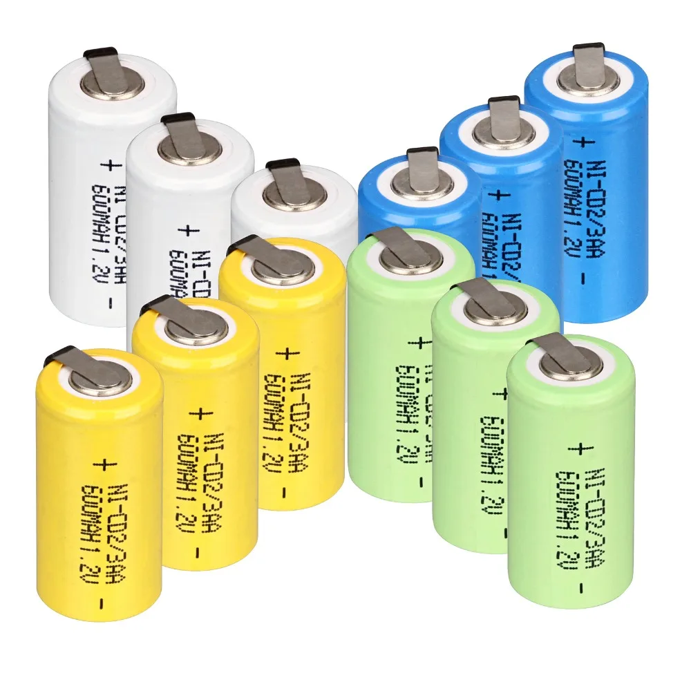 Anmas Power 4 PCS NiCd Ni-Cd 600mAh 1.2V 2/3AA Rechargeable Battery With Tab YL/GN/W/BU
Anmas Power 4 PCS NiCd Ni-Cd 600mAh 1.2V 2/3AA Rechargeable Battery With Tab YL/GN/W/BU