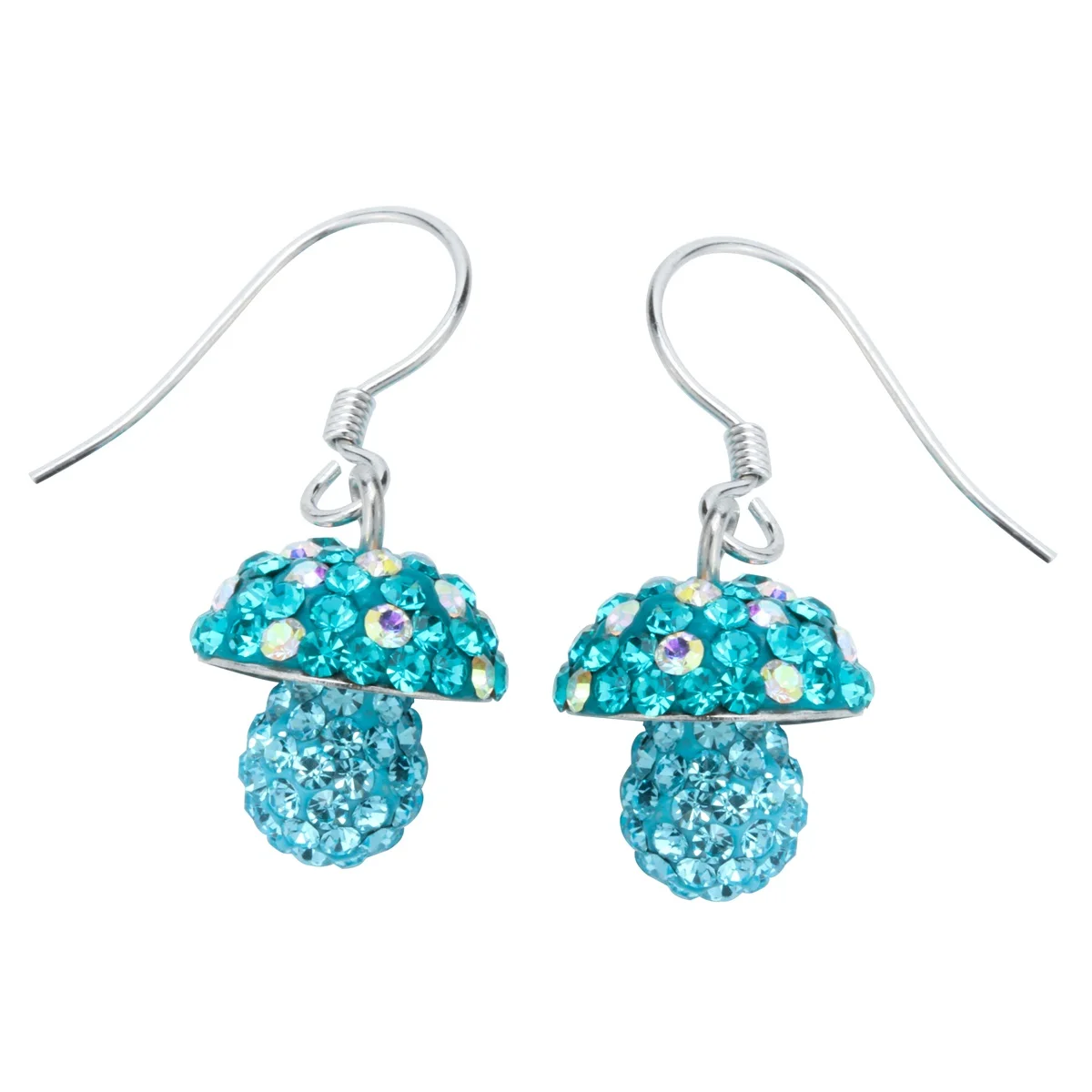 

925 Sterling Silver Mushroom Austrian Crystal Dangle Drop Earrings Birthday Jewelry Gifts Women Wife Her Girlfriend Girls HE11