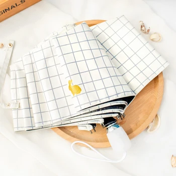 2019 New Simple Plaid Umbrella Female Light Three Folding Sun Umbrella UV Rain Tool
2019 New Simple Plaid Umbrella Female Light Three Folding Sun Umbrella UV Rain Tool