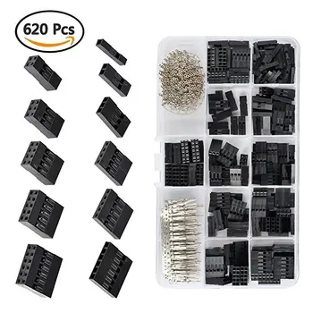 620pcs Dupont Connector 2.54mm, Dupont Cable Jumper Wire Pin Header Housing Kit, Male Crimp Pins+Female Pin Terminal Connector
620pcs Dupont Connector 2.54mm, Dupont Cable Jumper Wire Pin Header Housing Kit, Male Crimp Pins+Female Pin Terminal Connector