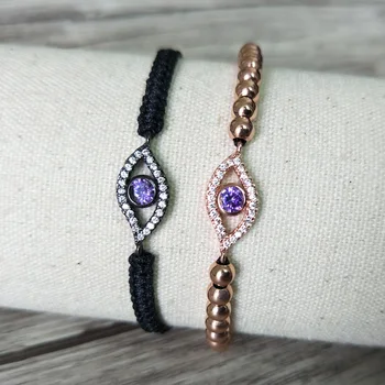 10 Pcs Micro Pave CZ purple Evil Eye Connector Charm & Round Beads Bracelet Braided Macrame handcraft Jewelry Xmas Gift BG124
10 Pcs Micro Pave CZ purple Evil Eye Connector Charm & Round Beads Bracelet Braided Macrame handcraft Jewelry Xmas Gift BG124