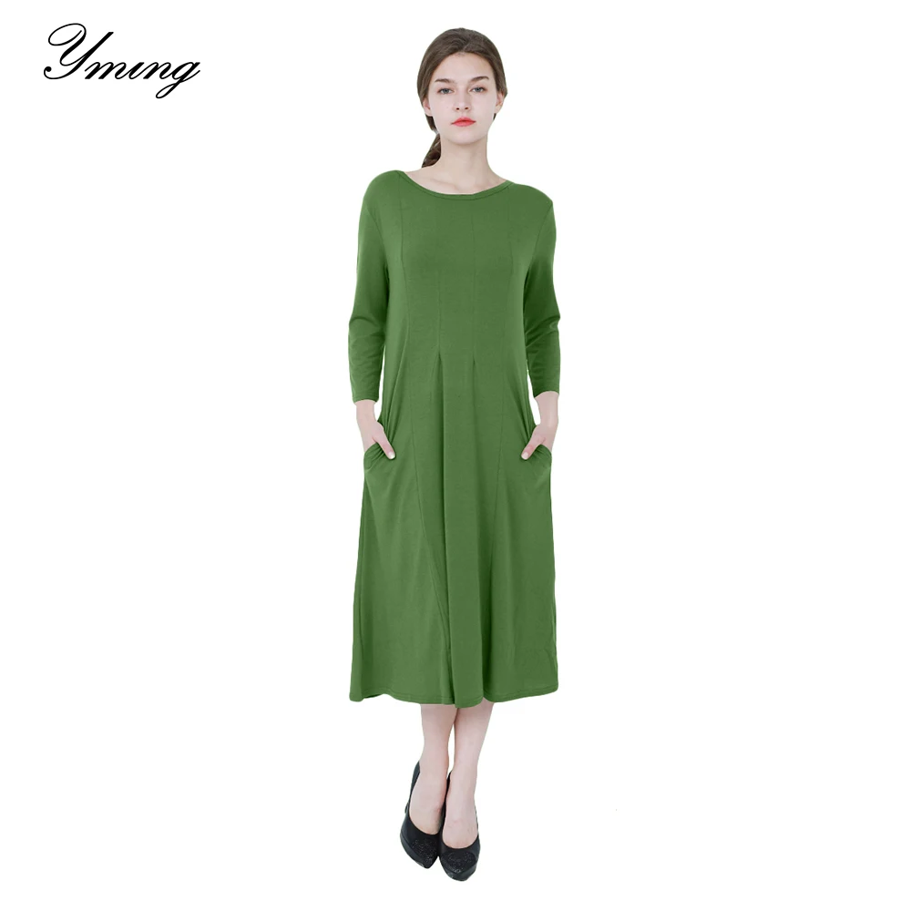 YMING Long Sleeve Women Dress Beach Party Elegent Dresses Casual Fashion Cover Ups Summer Dresses Pockets O-Neck Vestidos
YMING Long Sleeve Women Dress Beach Party Elegent Dresses Casual Fashion Cover Ups Summer Dresses Pockets O-Neck Vestidos