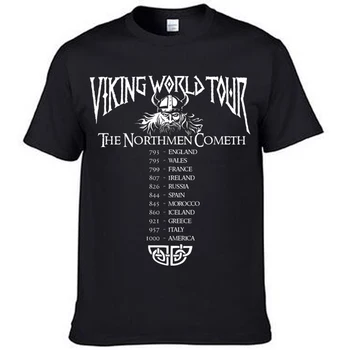 Vikings World Tour T-Shirt men Cotton t shirt 2016 new Free shipping