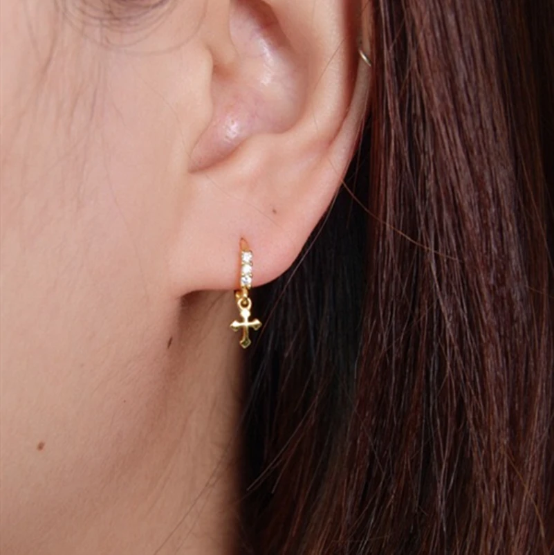 925 sterling silver earrings fashion zircon mini cross ear ring ear bone ear buckle cute wild female girl boy silver ear jewelry
925 sterling silver earrings fashion zircon mini cross ear ring ear bone ear buckle cute wild female girl boy silver ear jewelry