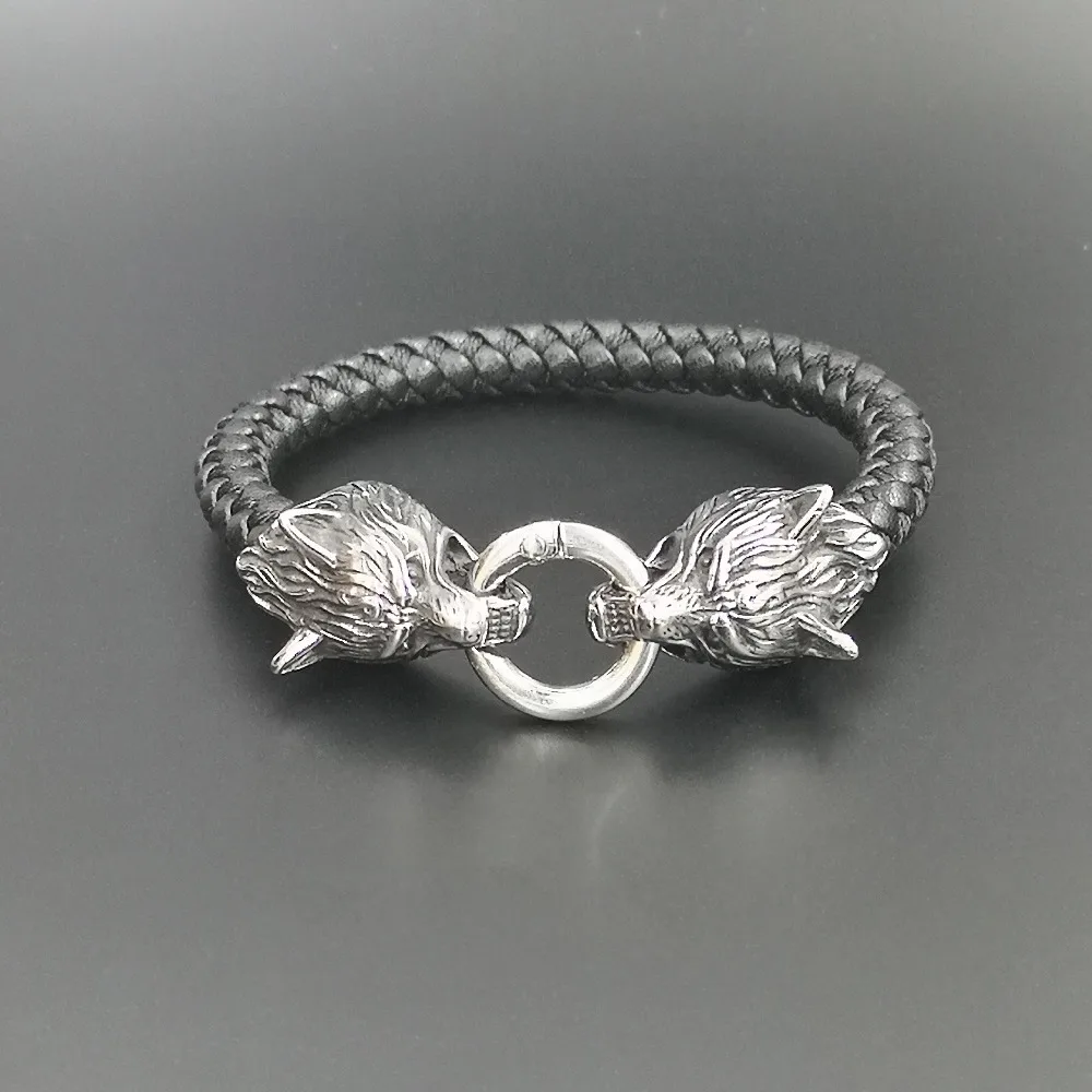 2019 New Arrival Men Stainless Steel Leather Bracelets Men Jewelry Viking Wolf Head Charms Bracelets Bangles Wristband pulseira
2019 New Arrival Men Stainless Steel Leather Bracelets Men Jewelry Viking Wolf Head Charms Bracelets Bangles Wristband pulseira