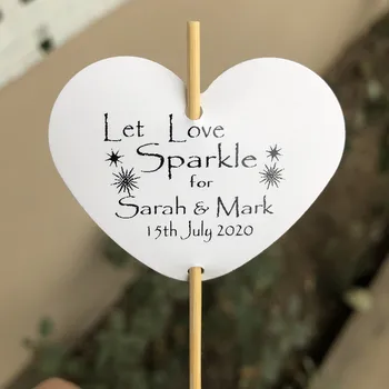 30 Personalised Heart Sparkler Tags Let Love Sparkle Wedding party funny decoration
30 Personalised Heart Sparkler Tags Let Love Sparkle Wedding party funny decoration
