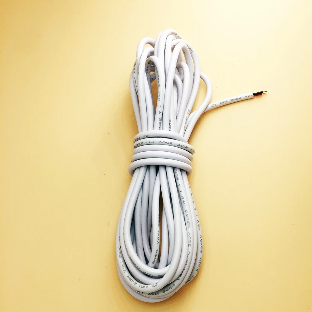 Tinned copper 22AWG white PVC insulated Electric cable wire Extension Electronic wire LED power Cable for single color strip
Tinned copper 22AWG white PVC insulated Electric cable wire Extension Electronic wire LED power Cable for single color strip