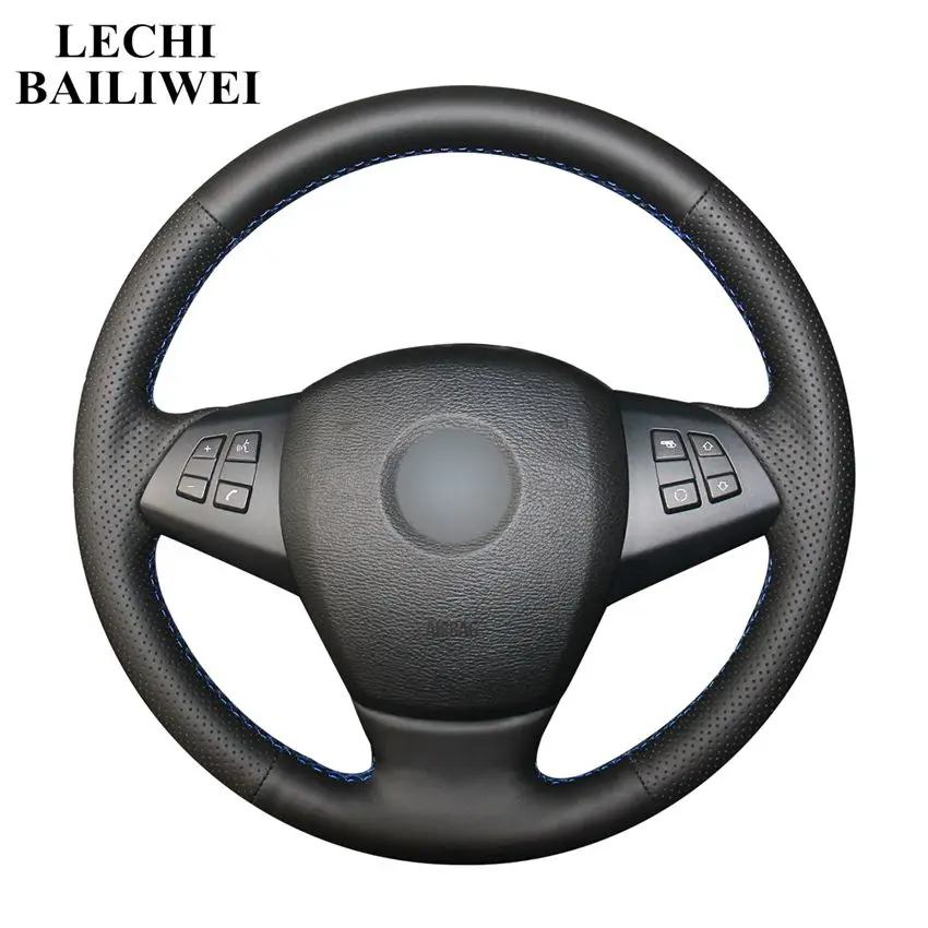 Hand-stitched Steering Wheel Cover Black Leather Car Steering Wheel Cover for BMW E70 X5 2008-2014 X6 E71 2008-2015
Hand-stitched Steering Wheel Cover Black Leather Car Steering Wheel Cover for BMW E70 X5 2008-2014 X6 E71 2008-2015
