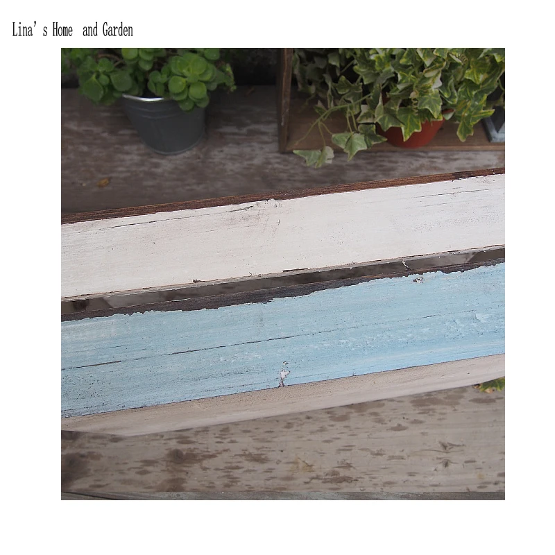 distressed painted handmade solid small decor wood crate (2)