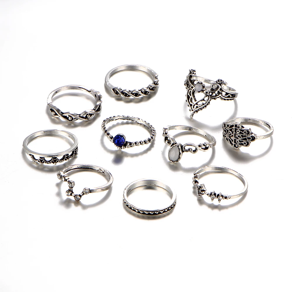 Hot Sale Bohemian Jewelry Antique Silver Color Love Heart Fatima Hand Knuckle Rings Women Midi Finger Jewelry 10Pcs/set
Hot Sale Bohemian Jewelry Antique Silver Color Love Heart Fatima Hand Knuckle Rings Women Midi Finger Jewelry 10Pcs/set