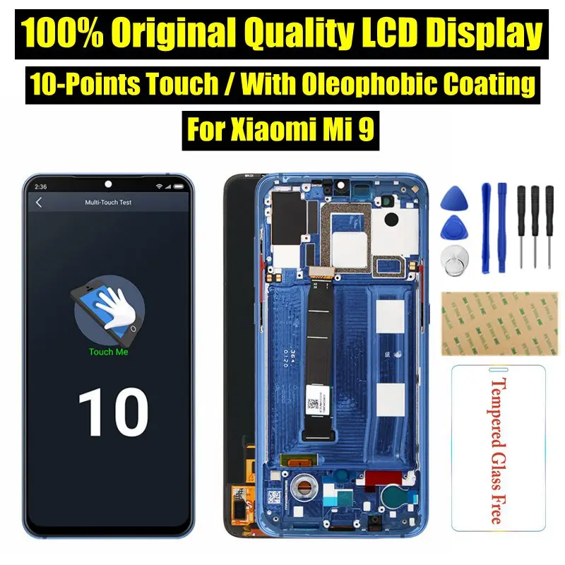 Original For Xiaomi Mi 9 LCD Display+Frame For Mi 9 Touch Screen Panel Mi9 LCD Display Digitizer Replacement Repair Spare Parts
Original For Xiaomi Mi 9 LCD Display+Frame For Mi 9 Touch Screen Panel Mi9 LCD Display Digitizer Replacement Repair Spare Parts