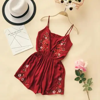 Women Vintage Playsuits New 2019 Summer Floral Embroidery Bohe Style Short Romper Jumpsuits Girls Sexy V-neck Bodysuits
Women Vintage Playsuits New 2019 Summer Floral Embroidery Bohe Style Short Romper Jumpsuits Girls Sexy V-neck Bodysuits