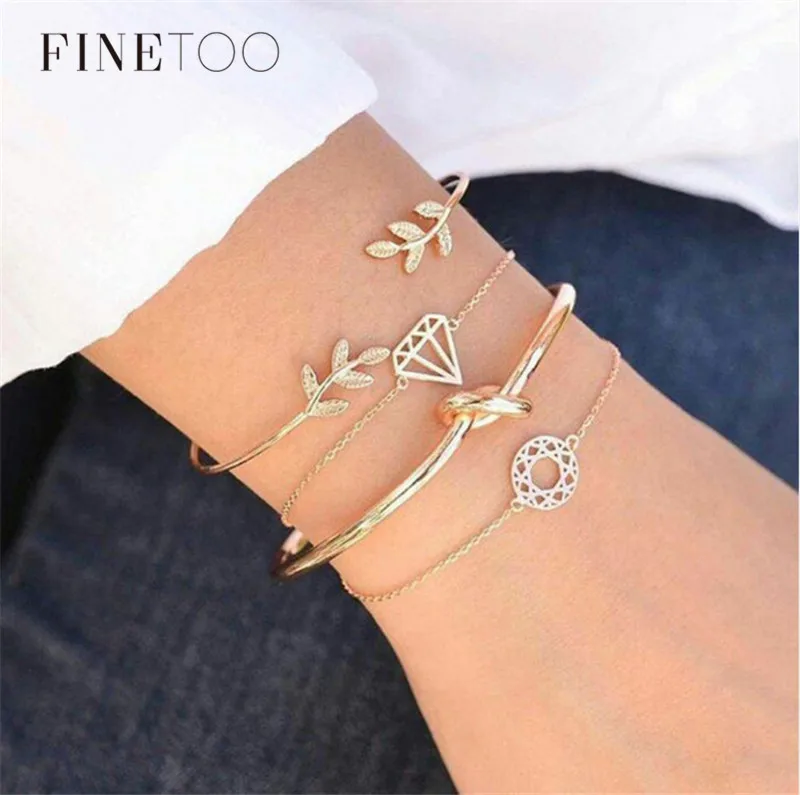 4PCS/Set Gold Color Stackable Filigree Triangle Branch Knot Cuff Bracelets Set Boho Geometric Bracelets Bangles for Women
4PCS/Set Gold Color Stackable Filigree Triangle Branch Knot Cuff Bracelets Set Boho Geometric Bracelets Bangles for Women