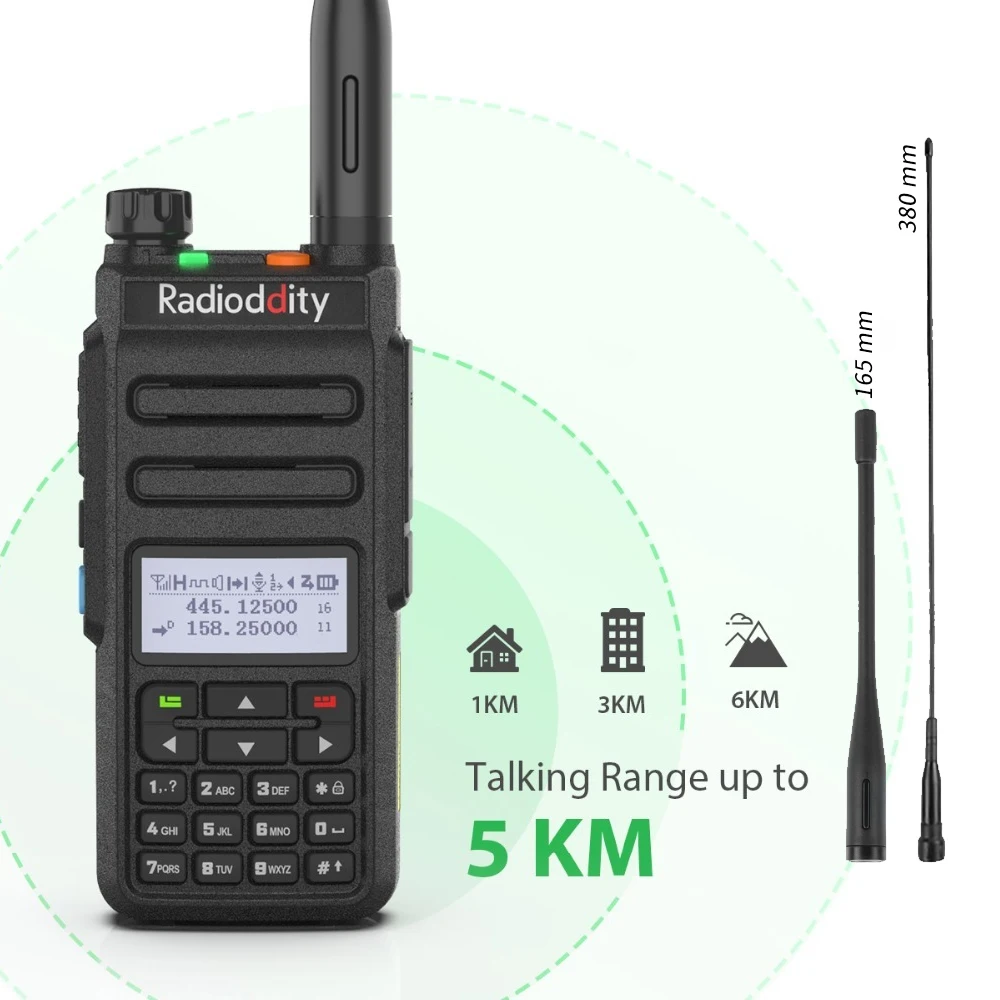 Radioddity GD 77 Dual Band Time слот DMR цифровой/аналоговый двухстороннее радио 136 174/400 470 мГц 1024