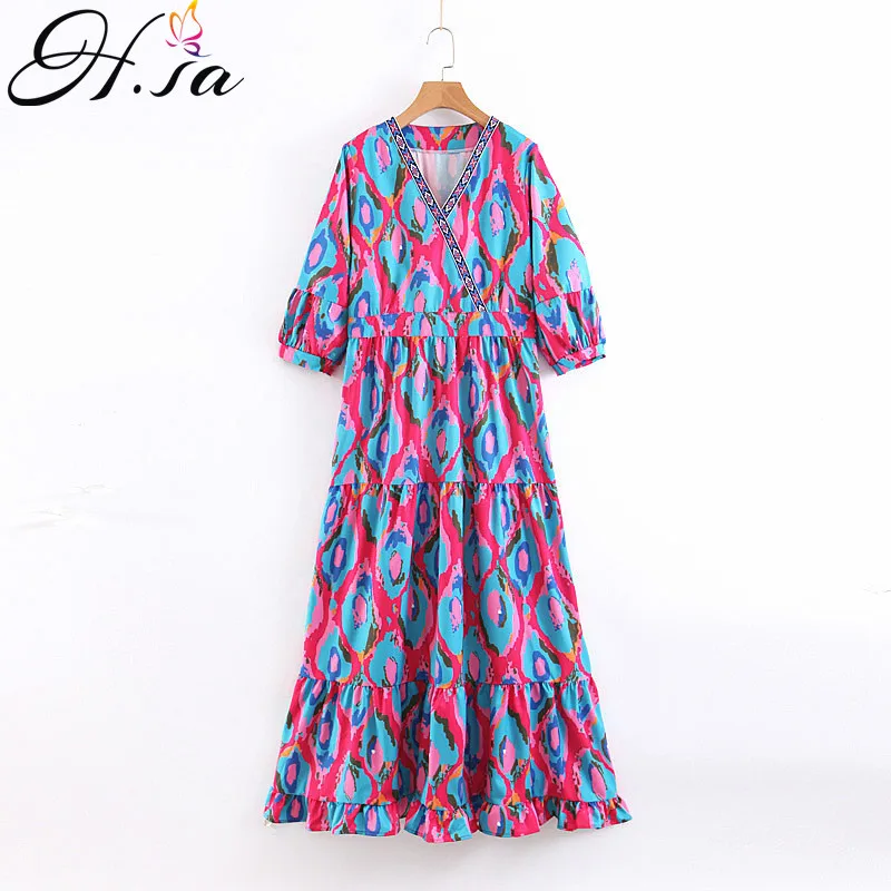 H.SA vestidos de Festa 2019 Women Long Summer Dress Ruffles High Waist Floral Beach Vestidos Bohemian Party Dress Sundress
H.SA vestidos de Festa 2019 Women Long Summer Dress Ruffles High Waist Floral Beach Vestidos Bohemian Party Dress Sundress