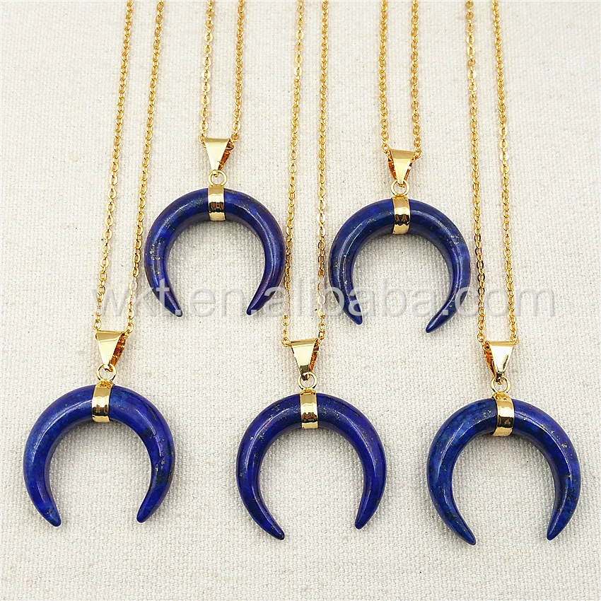 WT-N852 Wholesal Blue Lapis Stone Horn Necklace with 24K gold color in high quality Natural Stone Lapis Horn jewelry
WT-N852 Wholesal Blue Lapis Stone Horn Necklace with 24K gold color in high quality Natural Stone Lapis Horn jewelry