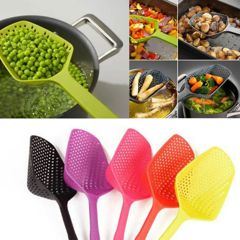 Fashion Kitchen Accessories Large Scoop Colander Pasta Heat Resistant Strainer Multicolor Big spoon | Дом и сад