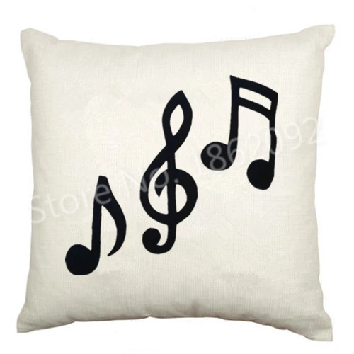 Фото Музыкальный белый Бархатный Чехол для подушки черный чехол диванной в стиле