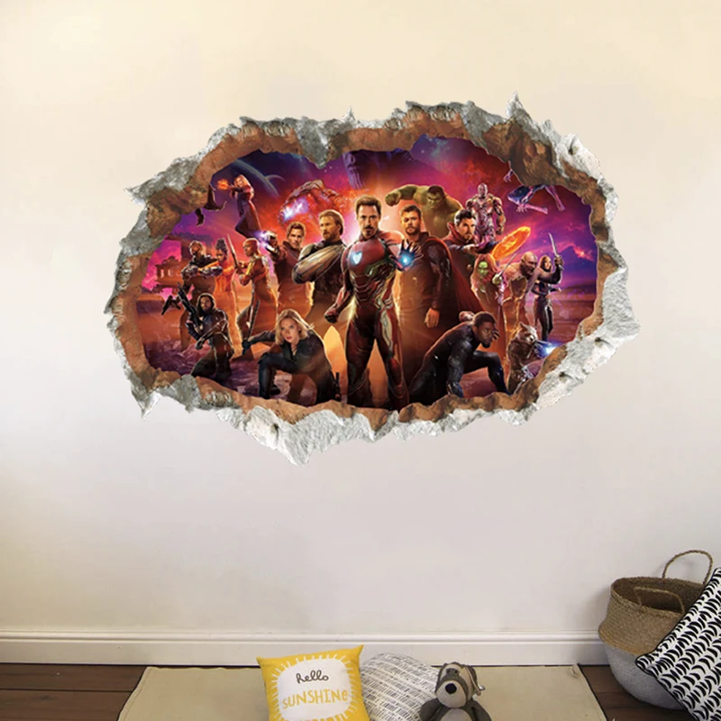 The Avengers Super Heroes 3D Wall Hole Stickers For Kids Nursery Rooms Decorations PVC Decorative Decor Wall Mural Art Poster
The Avengers Super Heroes 3D Wall Hole Stickers For Kids Nursery Rooms Decorations PVC Decorative Decor Wall Mural Art Poster