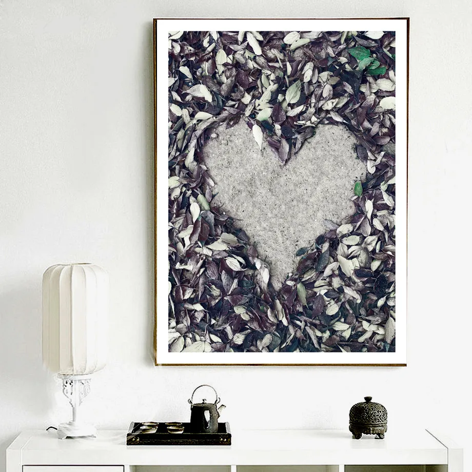 Love-Heart-Leaves-Quotes-Wall-Art-Canvas-Painting-Nordic-Posters-And-Prints-Landscape-Decoration-Pictures (2)
