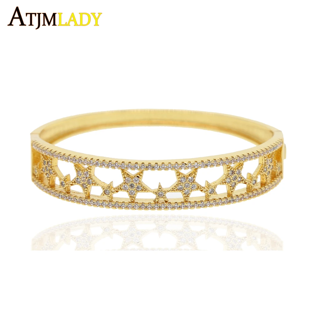 Gold filled micro pave white cubic zirconia cz band open women bangle bracelet Classic sparking cz star european trendy jewelry
Gold filled micro pave white cubic zirconia cz band open women bangle bracelet Classic sparking cz star european trendy jewelry