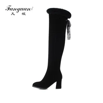 Fanyuan Pointed Toe Over-the-Knee Boots Black Thigh High Heel Work Boots women's Shoes Elegant Ribbon Cross-tied Fashion boots
Fanyuan Pointed Toe Over-the-Knee Boots Black Thigh High Heel Work Boots women's Shoes Elegant Ribbon Cross-tied Fashion boots