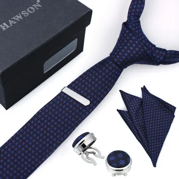 HAWSON Fashion Men's Neck Ties Set with Blue Dot Sleeve Button Cover Cuff links Pocket Square Tie Clip Polyester, Mens Accessory
HAWSON Fashion Men's Neck Ties Set with Blue Dot Sleeve Button Cover Cuff links Pocket Square Tie Clip Polyester, Mens Accessory