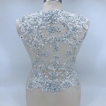 Pure Hand Made Shiny Silver Beading Patches Trim Sew On Rhinestones Applique On Mesh For Wedding Dress Accessories Sequin Fabric
Pure Hand Made Shiny Silver Beading Patches Trim Sew On Rhinestones Applique On Mesh For Wedding Dress Accessories Sequin Fabric