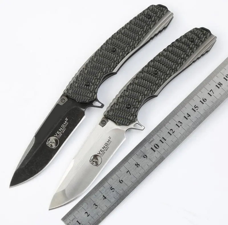 

Trskt D2 Folding Knife D2 blade G10 handle hand tool EDC ball bearing Flipper pocket tactical outdoor camping knife Dropshipping