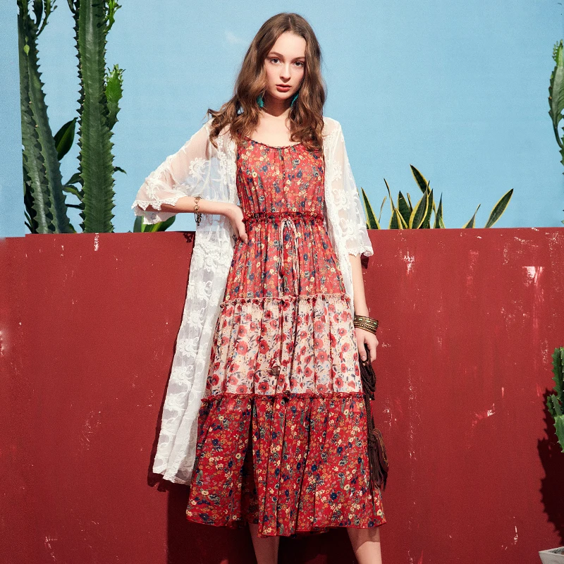 ARTKA 2018 Summer New Bohemian Female Lace Embroidery Half Sleeve High Waist Drawstring Sun Protection Long Shirt WA10488C
ARTKA 2018 Summer New Bohemian Female Lace Embroidery Half Sleeve High Waist Drawstring Sun Protection Long Shirt WA10488C