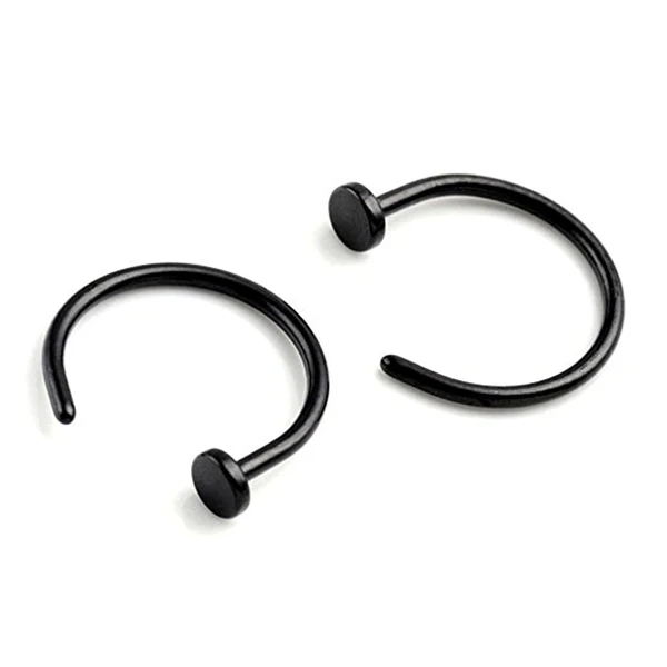 2pcs Nose Ring Piercing Hoop Surgical Steel (Black) | Украшения и аксессуары