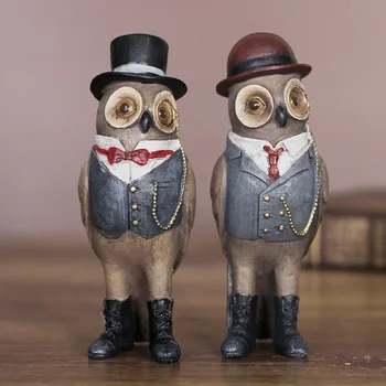 2PCS/SET American Rural Creative Resin Gentleman Owl furnishing articles Home Wedding Decor Gifts Crafts 
2PCS/SET American Rural Creative Resin Gentleman Owl furnishing articles Home Wedding Decor Gifts Crafts