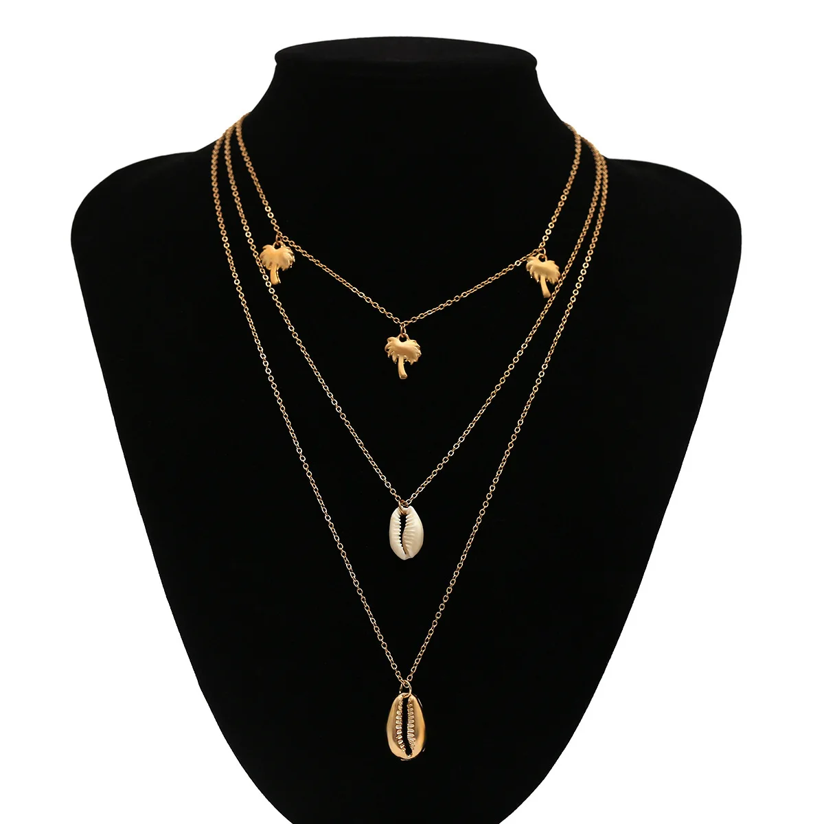 Bohemian Fashion Gold Color Triple Layer Coconut Tree Natural Sea Shell Link Chain Pendant Necklace Beach Accessories Collier
Bohemian Fashion Gold Color Triple Layer Coconut Tree Natural Sea Shell Link Chain Pendant Necklace Beach Accessories Collier