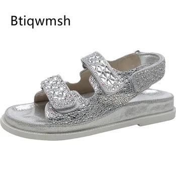 2019 Bling Silver Flat Sandals Woman Peep Toe Rhinestone Diamond Thic Bottom Gladiator Sandals For Women
2019 Bling Silver Flat Sandals Woman Peep Toe Rhinestone Diamond Thic Bottom Gladiator Sandals For Women
