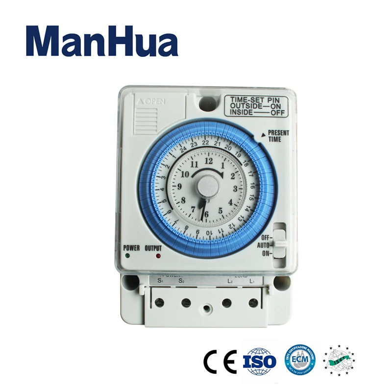 ManHua 24H 12VDC 15A Din Rail Timer Switch TB35N Analog Time Control Switch Mechanical Time Controller
ManHua 24H 12VDC 15A Din Rail Timer Switch TB35N Analog Time Control Switch Mechanical Time Controller