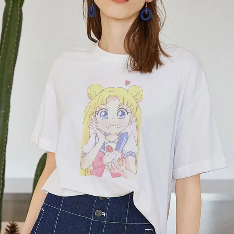 Kawaii Harajuku Anime Sailor Moon Print Graphic Tee Shirt Funny T Shirt Women Top 90s Aesthetic Korean Style T-shirt
Kawaii Harajuku Anime Sailor Moon Print Graphic Tee Shirt Funny T Shirt Women Top 90s Aesthetic Korean Style T-shirt