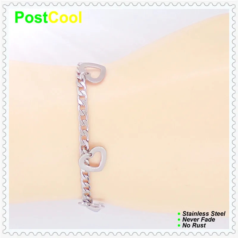 Fashion Jewelry High quality 100% Stainless Steel Charm Bracelets Anklets Lovely Heart Design never fade Chain width 4mm DIY DAE
Fashion Jewelry High quality 100% Stainless Steel Charm Bracelets Anklets Lovely Heart Design never fade Chain width 4mm DIY DAE