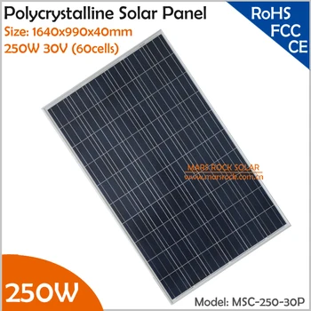 1640x990x40mm High Quality 250W 30V (60cells) Polycrystalline Solar Panel for Grid Tie or Off Grid Solar Power System
1640x990x40mm High Quality 250W 30V (60cells) Polycrystalline Solar Panel for Grid Tie or Off Grid Solar Power System